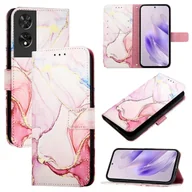 Etui i futerały do telefonów - Marmurowe skórzane etui na telefon do TCL 505 Czerwone złoto - miniaturka - grafika 1