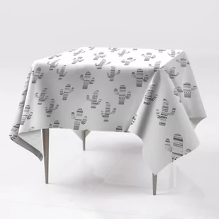 Różne obrusy kolory 150x150 Kaktusy czarno-białe, Fabricsy - Obrusy i serwetki - miniaturka - grafika 1