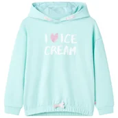 Bluzy dla dziewczynek - Bluza dziecięca z kapturem, błękitna, 140 - miniaturka - grafika 1