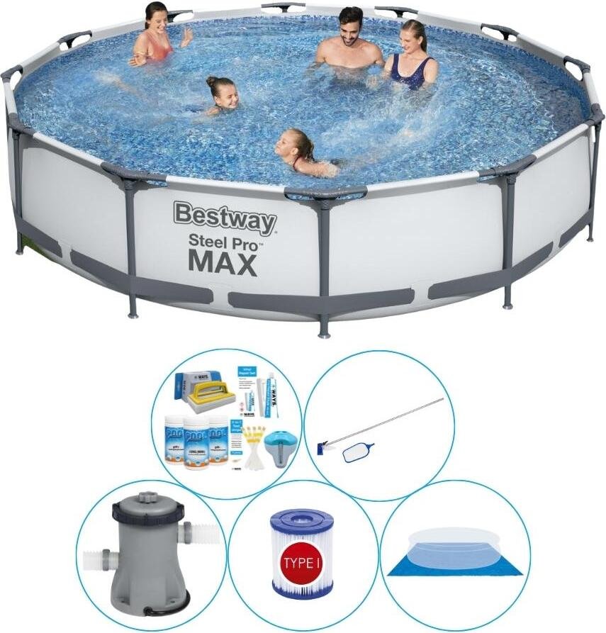 Basen Plus Akcesoria - Bestway Steel Pro MAX 366x76 cm - Okrągły