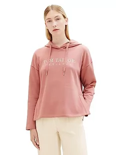 TOM TAILOR Damska bluza z kapturem z napisem, 32224-fading Rose, M - Bluzy damskie - miniaturka - grafika 1