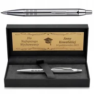 Długopisy - Elegancki Srebrny Długopis Parker Im Premium Chrom + Pudełko Z Grawerem - miniaturka - grafika 1