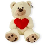 Maskotki i pluszaki - Miś pluszowy duży misiek na prezent 70 cm Biały z sercem czerwonym - miniaturka - grafika 1