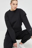 Bluzy damskie - Reebok bluza damska kolor czarny gładka - miniaturka - grafika 1