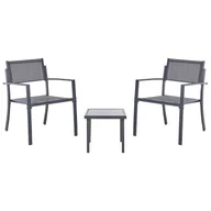 Meble ogrodowe - Zestaw mebli balkonowych TAVOLETO Metal Ciemnoszary - miniaturka - grafika 1