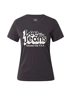 Lee Damska koszulka Slim Logo Tee T-Shirt, Washed Black, S - Koszulki i topy damskie - miniaturka - grafika 1