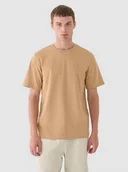 Koszulki męskie - Męski t-shirt basic Outhorn OTHWAW24TTSHM2434 - brązowy - miniaturka - grafika 1