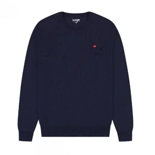 BLUZA MĘSKA BEZ KAPTURA GRANATOWA MAŁE LOGO WRANGLER L - Bluzy męskie - miniaturka - grafika 1