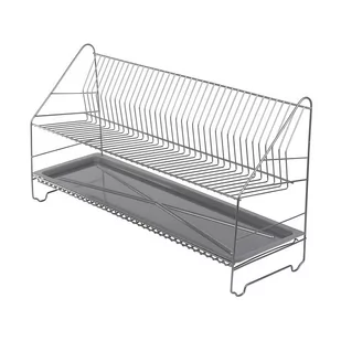 Altom SUSZARKA DO NACZYŃ 2-POZIOMOWA 80CM SREBRNA Z TACKĄ 5906551041088 - Suszarki do naczyń - miniaturka - grafika 1