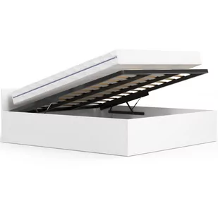 Fabryka mebli akord Łóżko 180x200 CLP ze stelażem i materacem białe LOZPODBIA180 - Łóżka - miniaturka - grafika 1