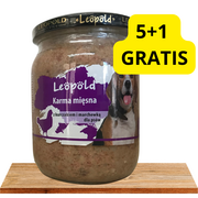 Mokra karma dla kotów - Leopold Karma mięsna z kurczakiem i marchewką dla psów 6x500g (Słoik) - miniaturka - grafika 1
