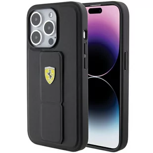 Ferrari FEHCP15XGSPSIK iPhone 15 Pro Max 6.7" czarny/black hardcase Grip Stand Metal Logo - Etui i futerały do telefonów - miniaturka - grafika 1