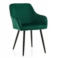 Krzesła - Krzesło Tapicerowane Todi Welurowe Pikowane Do Salonu Jadalni Glamour - miniaturka - grafika 1