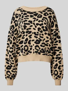Sweter z dzianiny z okrągłym dekoltem model ‘CHARLOTT’ - Swetry damskie - miniaturka - grafika 1