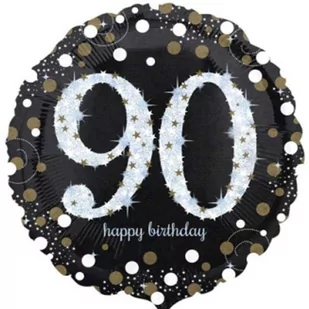 Balon foliowy, Urodziny 90, Sparkling Celebrations Gold, 18" - Balony i akcesoria - miniaturka - grafika 1