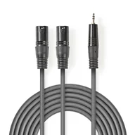 Kable - Nedis COTH15310GY15 kabel audio 1,5 m 2 x XLR (3-pin) Szary - miniaturka - grafika 1