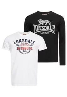 Lonsdale Fintona t-shirt męski, czarny/biały, XXL, 117514 - Koszulki męskie - miniaturka - grafika 1