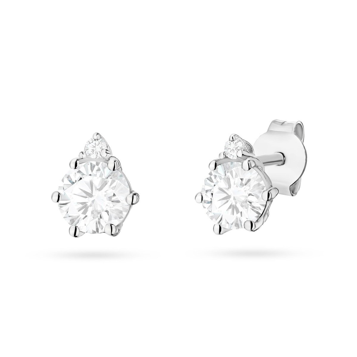 Złote kolczyki Diament Laboratoryjny 2 x 0,50ct białe złoto pr. 585