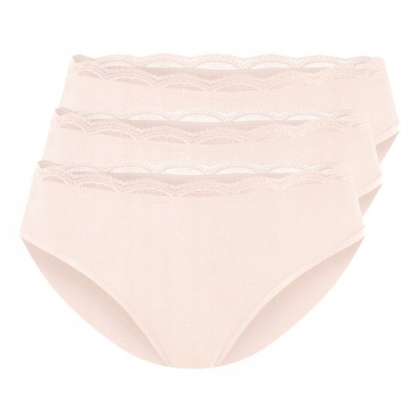 Majtki damskie koronkowe esmara, 3 sztuki (XL (48/50), jasnoróżowe)
