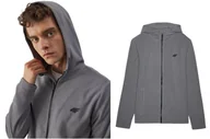 Bluzy męskie - MĘSKI POLAR Z KAPTUREM 4F FLEM290 szary 25S L - miniaturka - grafika 1