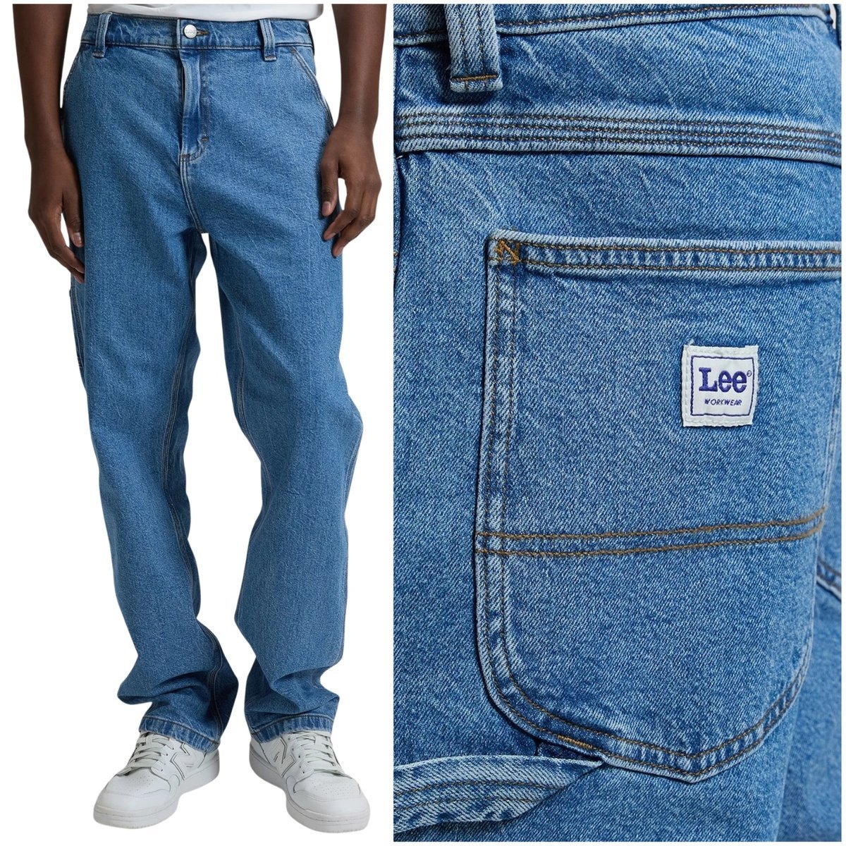 Lee Workwear Carpenter Kenny luźne bojówkowe spodnie jeansowe W33 L32