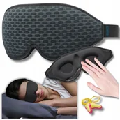 Akcesoria do bielizny - Opaska Na Oczy Do Spania Maska 3d Jedwabna 100% Zaciemnienia Regulowana Sen - miniaturka - grafika 1