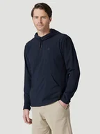 Bluzy męskie - WRANGLER LS MIX MAT HOODIE BLACK WA6K9C100 M - miniaturka - grafika 1