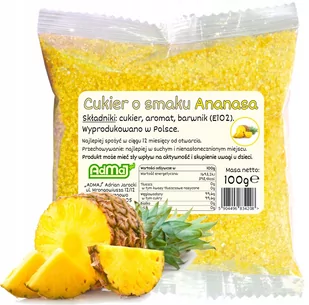 Cukier Kolorowy Do Waty Cukrowej Ananas Żółty 100g Saszetka Ananasowy - Cukier i słodziki - miniaturka - grafika 1
