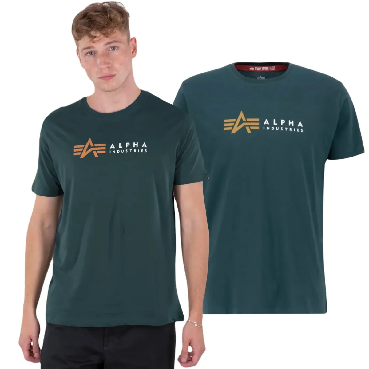 Koszulka Alpha Industries Alpha Label T 118502 720 - Force Green L [L]