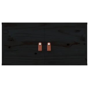 Lumarko Szafki ścienne, 2 szt, czarne, 60x30x30 cm, lite drewno sosnowe - Szafki do salonu - miniaturka - grafika 5