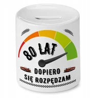 Skarbonki - Skarbonka na Urodziny 80 80te 80-te na Prezent z Nadrukiem ze Zdjęciem + Opakowanie na prezent (wzór 04) - miniaturka - grafika 1