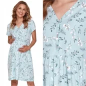 Piżamy ciążowe - Koszula do karmienia ciążowa do szpitala Doctor Nap 9930 pool blue M - miniaturka - grafika 1