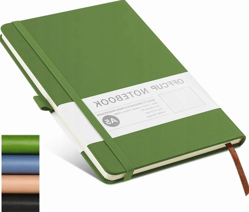 NOTATNIK A5 192 STRONY LINIE TWARDA OKŁADKA PAPIER 80G ELASTYCZNY PASEK