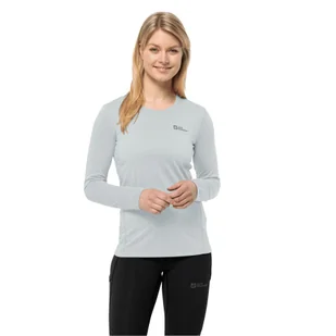 Damska koszulka termoaktywna z długim rękawem Jack Wolfskin SKY THERMAL L/S W Cool Grey - XS - Koszulki sportowe damskie - miniaturka - grafika 1