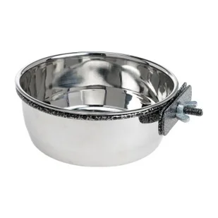 AniOne Miska ze stali szlachetnej do przykręcenia 550 ml - Klatki i wyposażenie dla ptaków - miniaturka - grafika 1