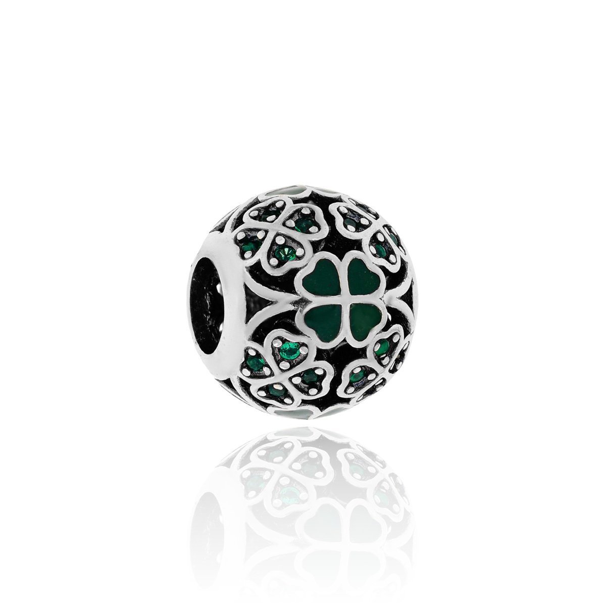 Srebrna zawieszka do bransoletki koniczynka pr.925