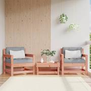 Komplety wypoczynkowe - vidaXL Fotele ogrodowe z poduszkami, 2 szt., lite drewno daglezjowe - miniaturka - grafika 1