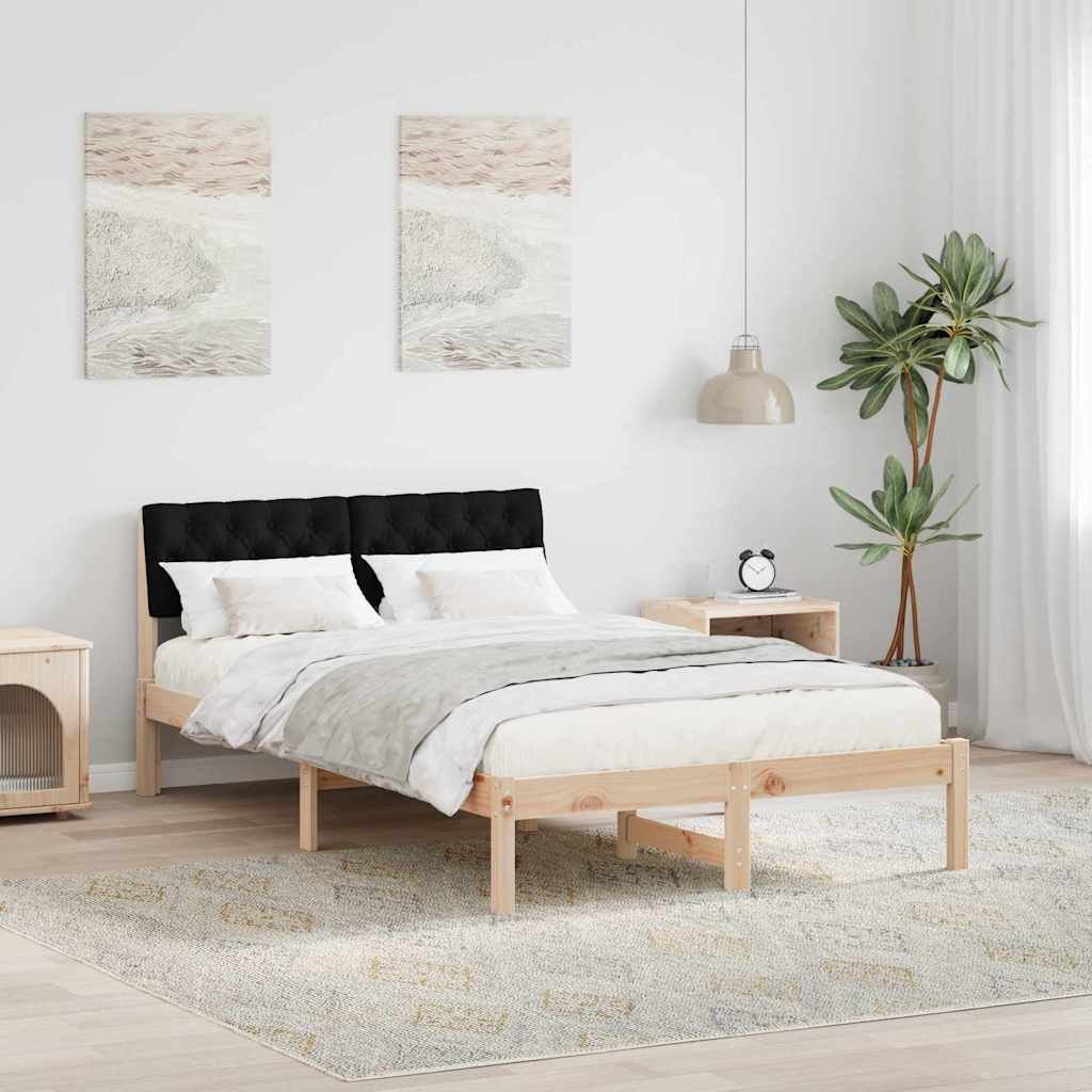 vidaXL vidaXL Rama łóżka brązowo-czarny 120 x 200 cm Lite drewno sosnowe