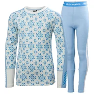 Pozostała odzież narciarska - Helly Hansen Graphic Lifa Merino, komplet juniorski, jasnoniebieski - miniaturka - grafika 1