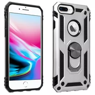 Etui i futerały do telefonów - iPhone 6and / 6Sand / 7and / 8and Case Bi Material Sztywny miękki magnetyczny stojak na pierścionek Srebrny - miniaturka - grafika 1