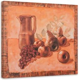 Obraz na płótnie, Pomarańczowa martwa natura 40x40 - Obrazy i zdjęcia na płótnie - miniaturka - grafika 1