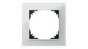Klawisze i ramki - Vestra Ramka pojedyncza szkło IP20 biały 3871-62 - miniaturka - grafika 1