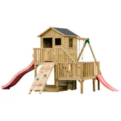 Place zabaw - 4IQ Domek Leo dostawka ścianka 2 ślizgi wys. 273 cm - miniaturka - grafika 1