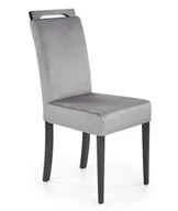 Krzesła - Krzesło tapicerowane velvet szare tap. MONOLITH 85 CLARION 2 nogi drewno buk czarne - miniaturka - grafika 1