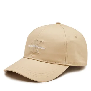 Czapka z daszkiem Calvin Klein Monologo Embro K50K512180 Beżowy - Czapki męskie - miniaturka - grafika 1