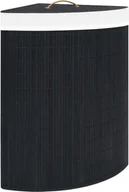 Kosze na bieliznę - The Living Store Narożny kosz na pranie Bamboo Czarny 60 L - miniaturka - grafika 1