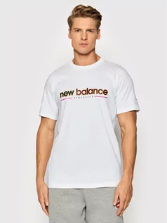 Koszulki męskie - New Balance T-Shirt MT13500 Biały Relaxed Fit - grafika 1