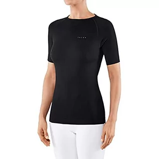 Koszulki i topy damskie - FALKE FALKE Warm Tight Fit W S/S SH damska koszulka z krótkim rękawem, czarna (Black 3000), rozmiar XS 39113 - grafika 1