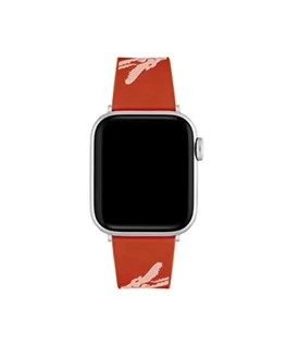 Paski - Lacoste Pasek do zegarka Apple Watch, silikon, metal i skóra, uniseks, Czerwony, Small, Francuski - grafika 1