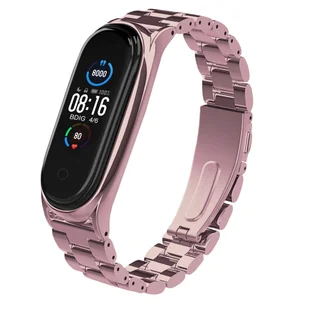 Metalowa Opaska, Bransoleta Do Xiaomi Mi Band 5/6 (Jasnoróżowa) - Akcesoria do pulsometrów i zegarków sportowych - miniaturka - grafika 1